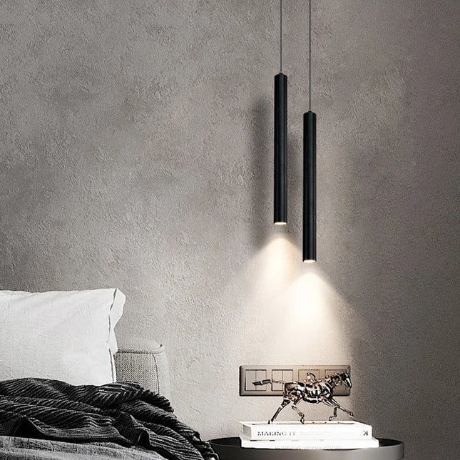 Nordic Tube Black LED Pendant Light