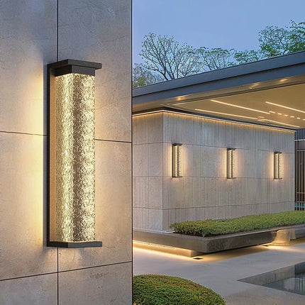 Applique Murale Extérieure Inox Effet Ondulé