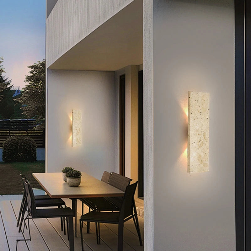 Modern Stone Rectangle Wall Light