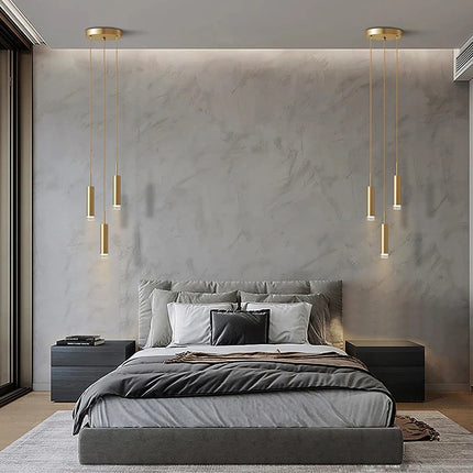 Modern Design Gold Tube Pendant Light