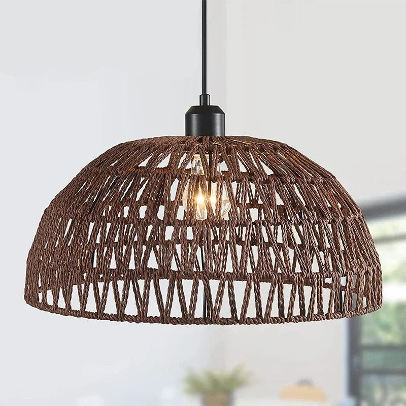 Handwoven Hemp Rope Pendant Light