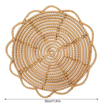 Handwoven Rattan Round Decoration Set