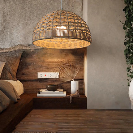 Bamboo Pendant Light Woven Lampshade