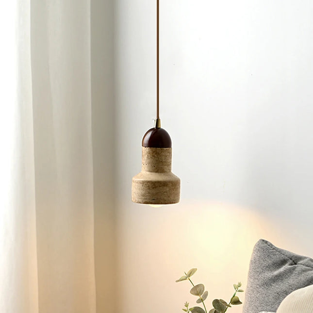 Lampe Suspendue Nordique en Pierre Jaune