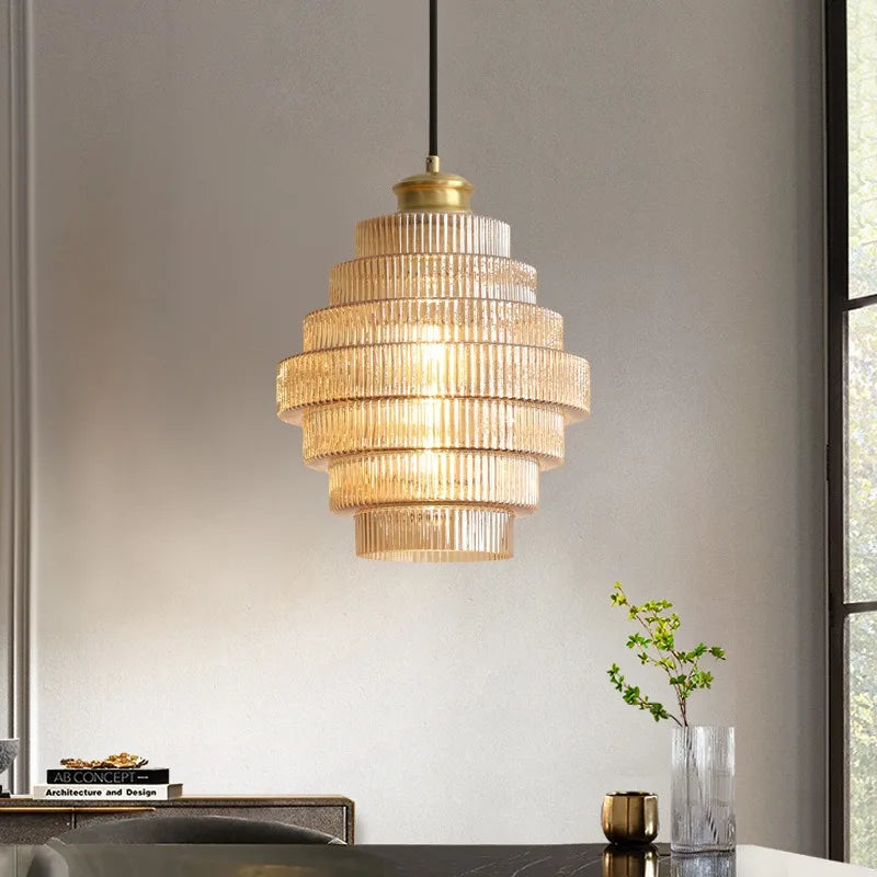 Lampe Suspendue Verre Etage Nordique