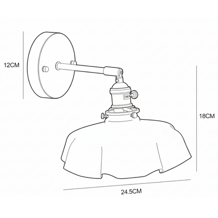 Applique murale nordique en verre coloré et laiton