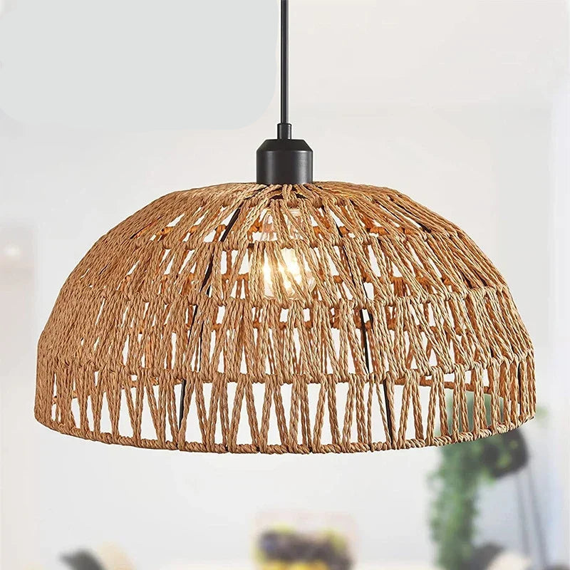 Handwoven Hemp Rope Pendant Light