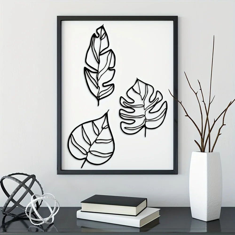 Three Leaf Wall Decor Modern Art