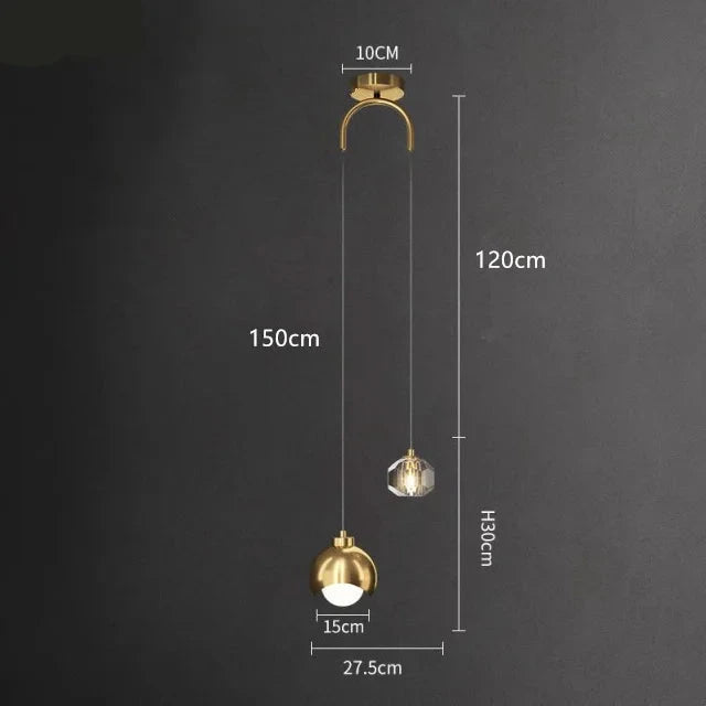 Moderne nordische Doppelkopf-Pendelleuchte