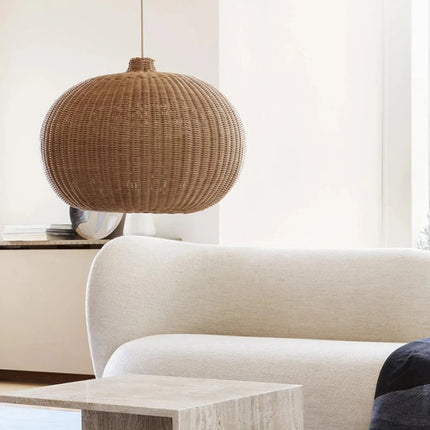 Handmade Brown Rattan Pendant Light