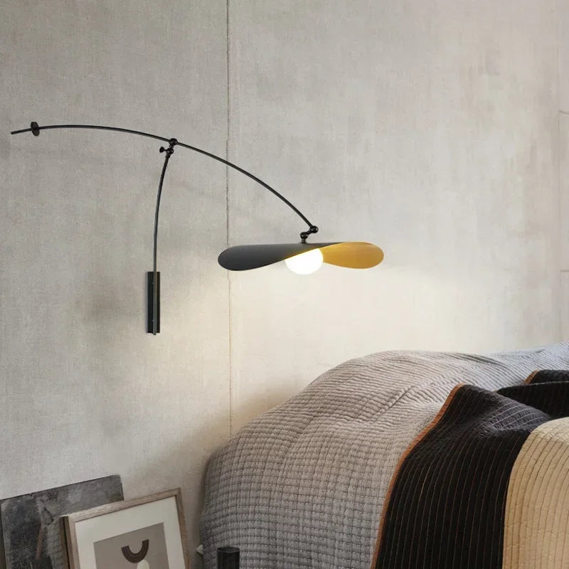 Scandinavian Black Adjustable Arm Wall Light