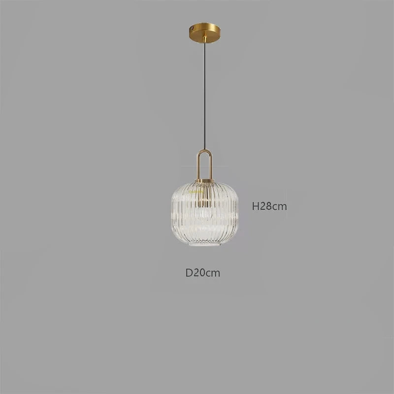 Nordic Golden LED Glass Pendant Light