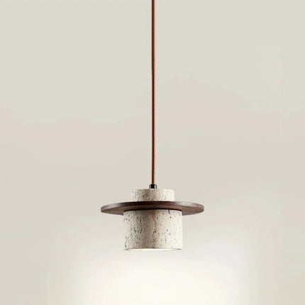 Suspension Travertin Naturel et Bois