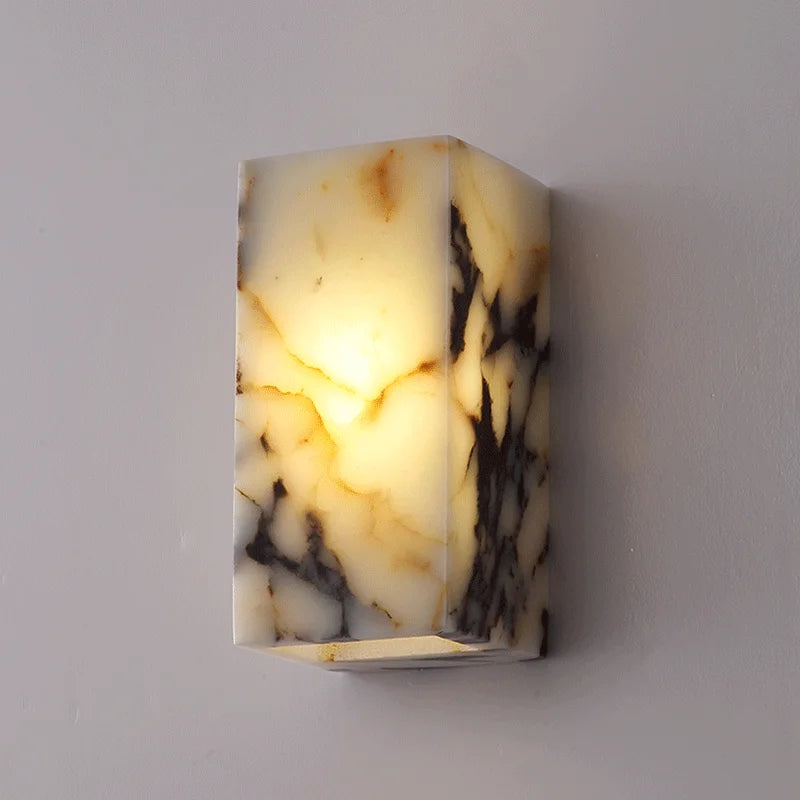 Natural Marble Cubic Wall Lamp