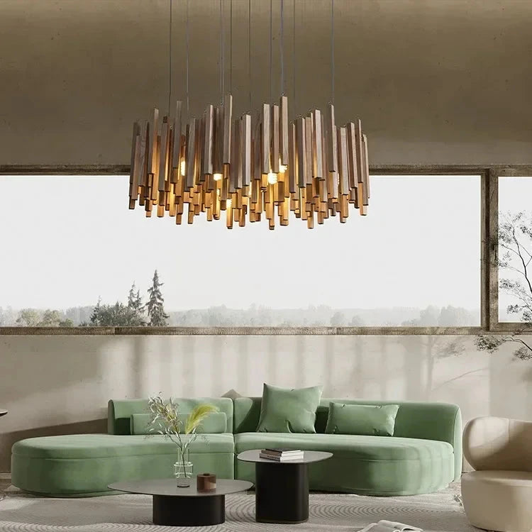 Japanese Creative Solid Wood Pendant Light