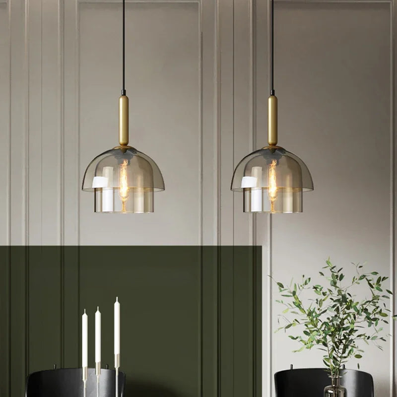 Nordic Minimalist Glass Layer Pendant Light