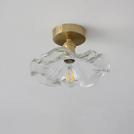 Kreative Vintage-Deckenleuchte aus gewelltem Glas