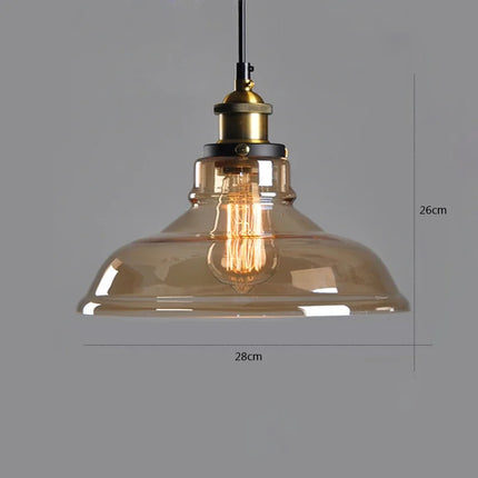 Original nordische Industrie-Pendelleuchte aus Glas