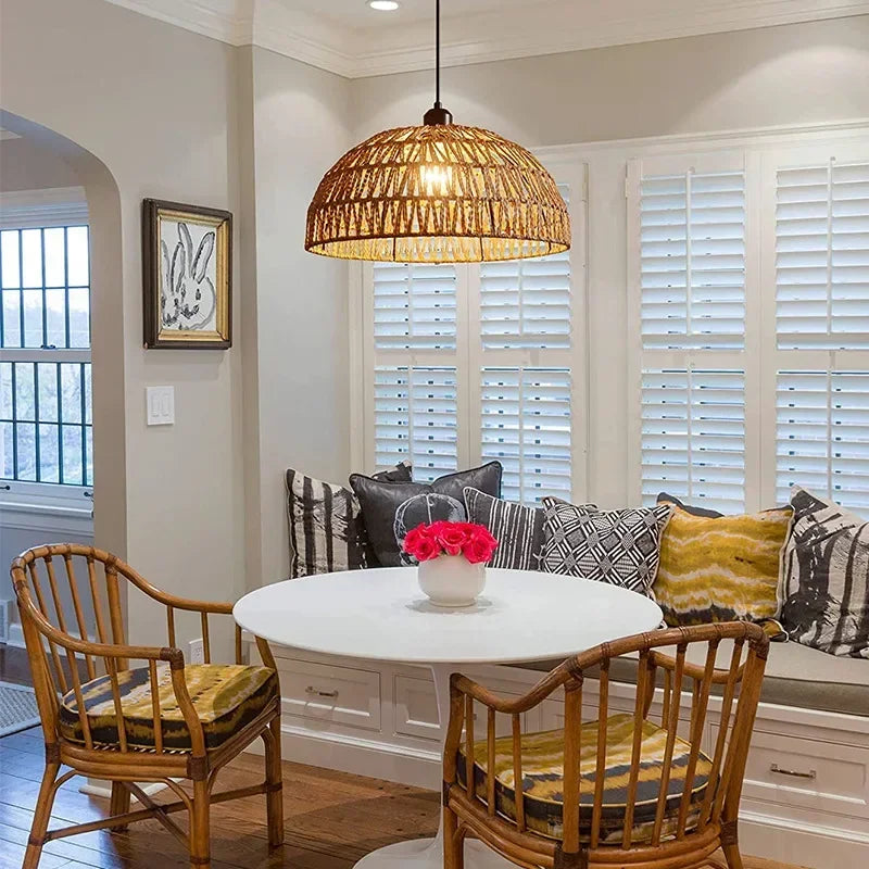 Handwoven Hemp Rope Pendant Light