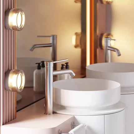 Runde Wandleuchte aus Vintage-Grau-Acryl