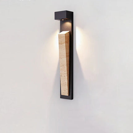 Modern Outdoor Wall Light in Natural Stone