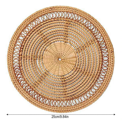 Handwoven Rattan Round Decoration Set