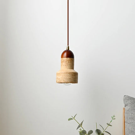 Lampe Suspendue Nordique en Pierre Jaune