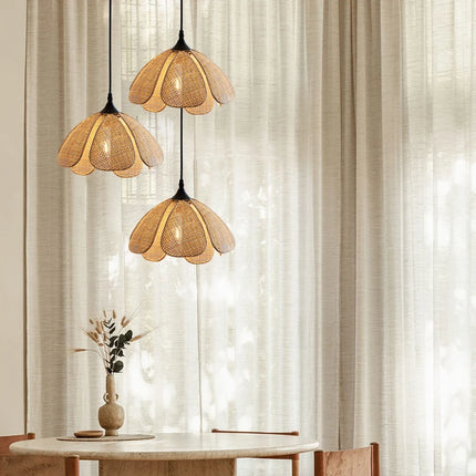 Handmade Rattan Petal Hanging Lamp
