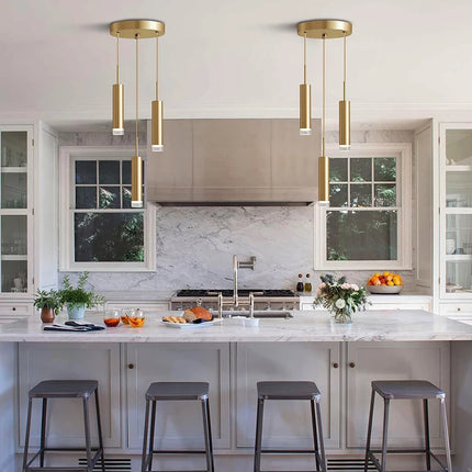 Modern Design Gold Tube Pendant Light