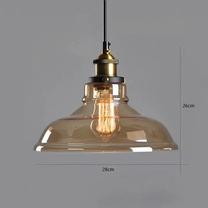 Original nordische Industrie-Pendelleuchte aus Glas