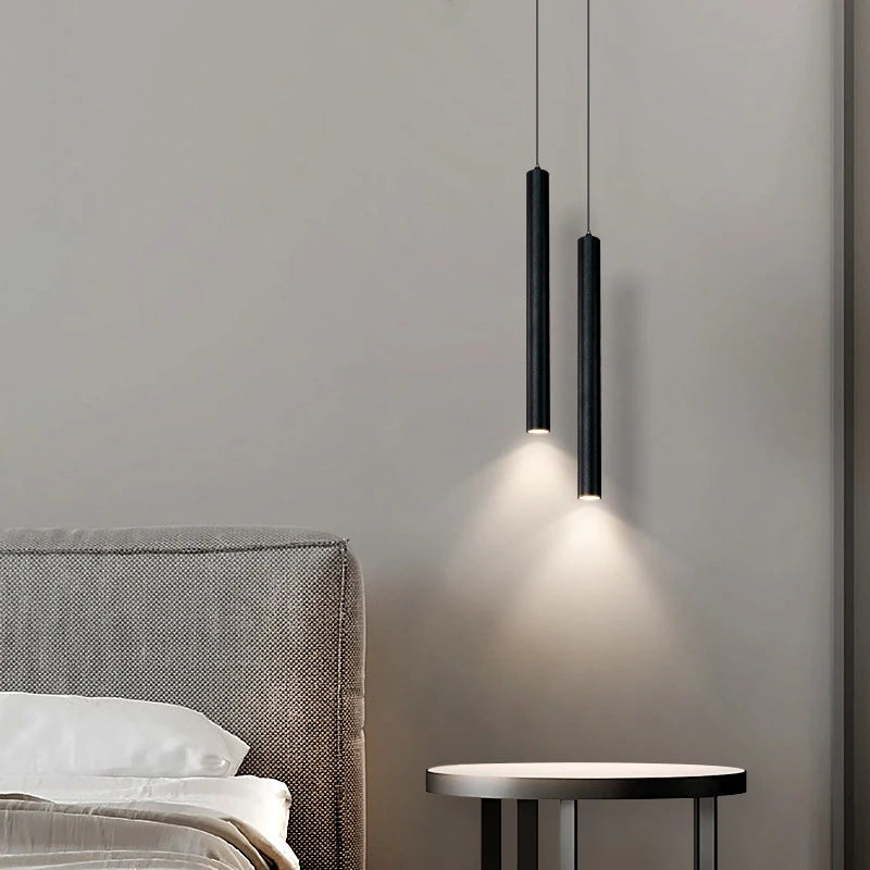 Black Nordic Tube Pendant Lamp