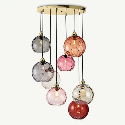 Modern Nordic Colorful Stained Glass Pendant Light
