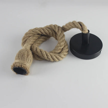 Böhmische Pendelleuchte aus natürlichem Hanfseil
