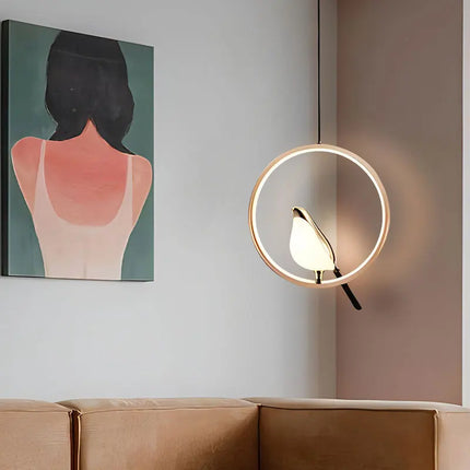 Minimalist Gold Bird LED Pendant Light