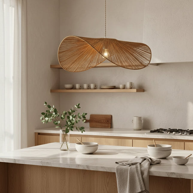 Suspension Rotin Naturelle Artisanale