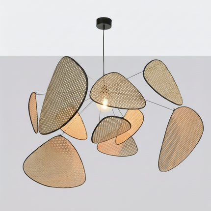 Lámpara colgante de ratán auténtico