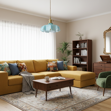 Suspension en verre vintage de style nordique bleu