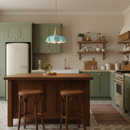 Suspension en verre vintage de style nordique bleu