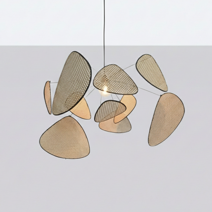Lámpara colgante de ratán auténtico