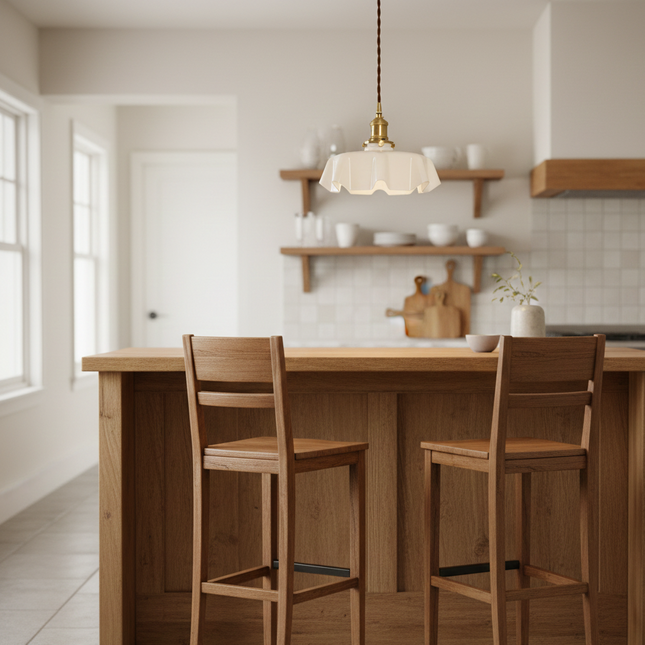 Suspension en verre vintage de style nordique blanc