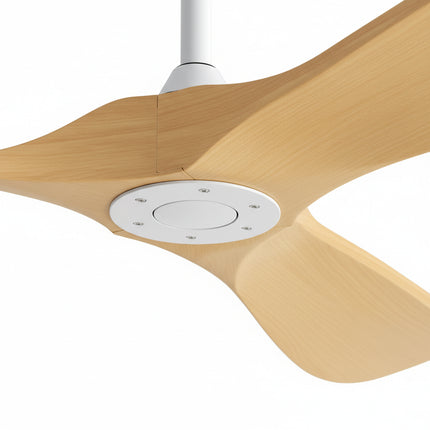 Vintage-Deckenventilator mit LED-Beleuchtung (leise) – Silber und dunkles Holz