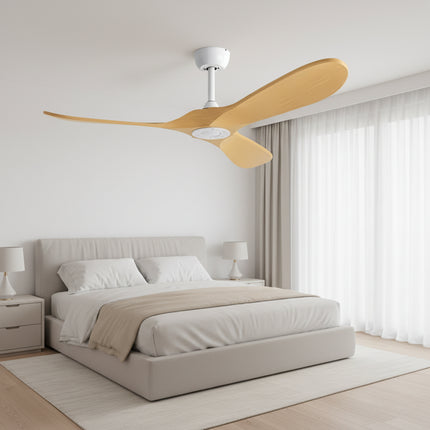 Vintage-Deckenventilator mit LED-Beleuchtung (leise) – Silber und dunkles Holz