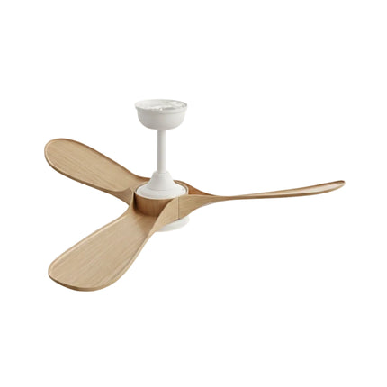 Vintage Silent Ceiling Fan with LED - Black and Dark Wood