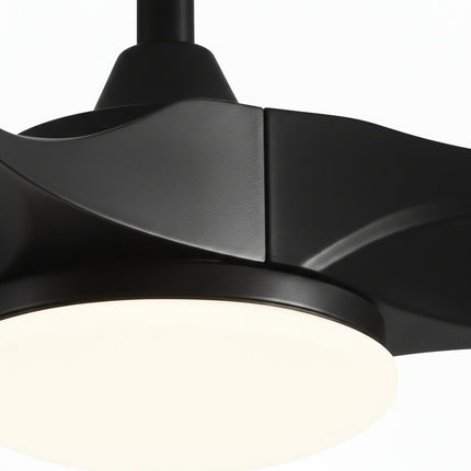 Ventilador de Techo Silencioso Vintage con LED - Negro y Negro