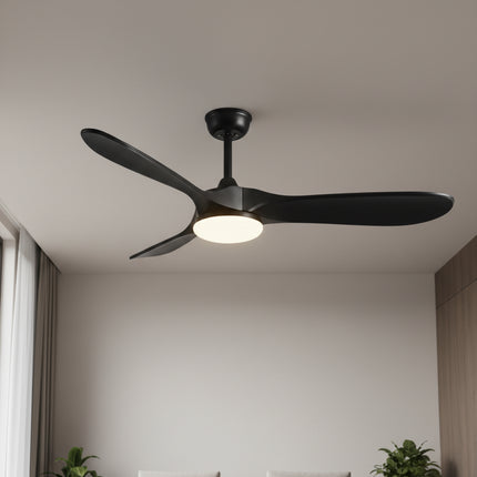 Ventilador de Techo Silencioso Vintage con LED - Negro y Negro