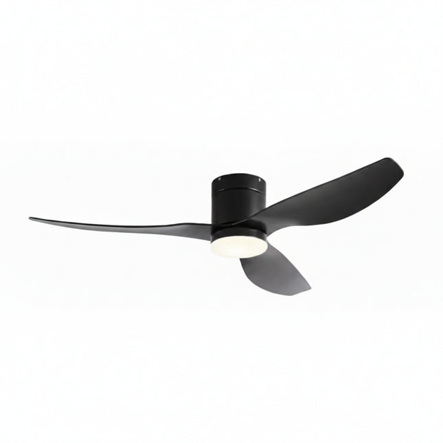 Silent Ceiling Fan with Integrated LED - Black &amp; Black ABS