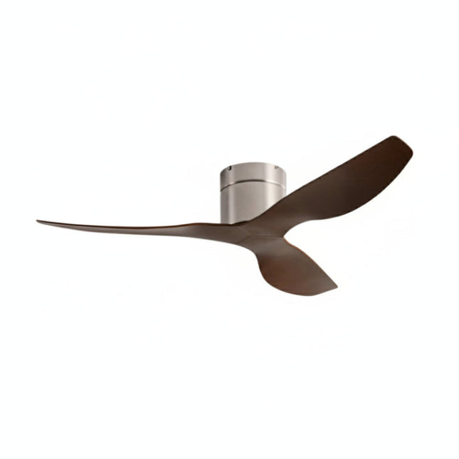 Ultra-thin Ceiling Fan - Silver &amp; Dark Wood ABS