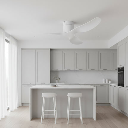 Ventilateur de Plafond Ultra-plat  - Blanc & ABS Blanc