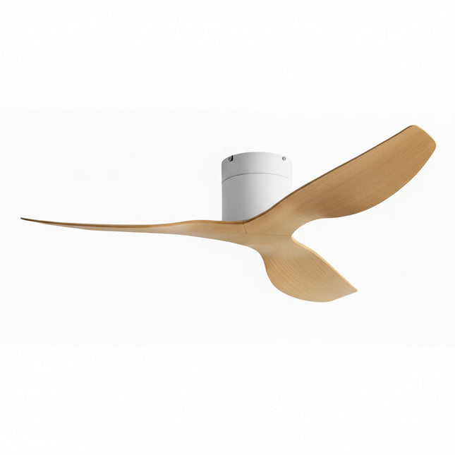 Ultra-thin Ceiling Fan - White &amp; Light Wood ABS