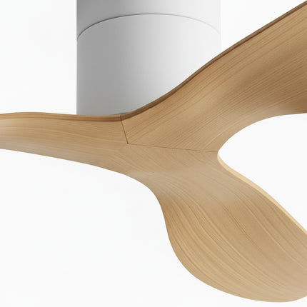 Ventilateur de Plafond Ultra-plat  - Blanc & ABS Bois Clair
